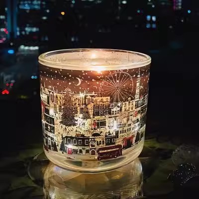 リラックスグッズ 冬の街並み灯火 アロマグラス