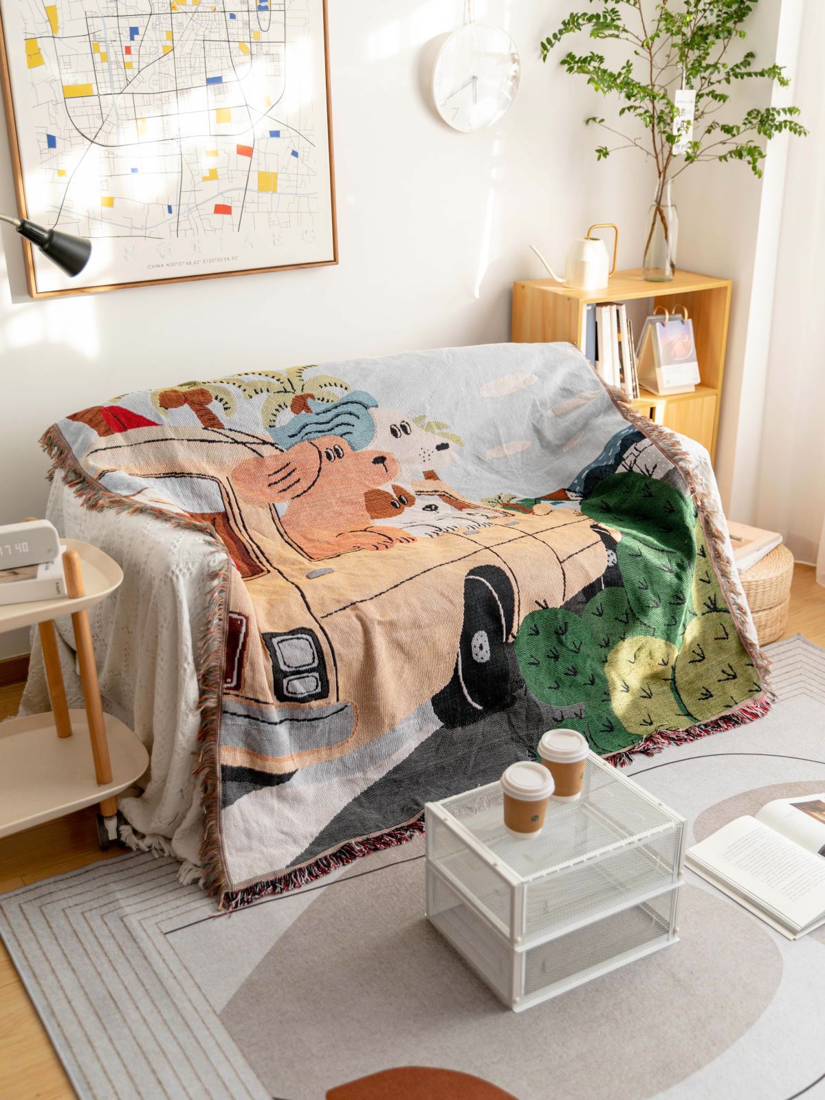 リラックスグッズ ワクワク冒険キャンピングカーの膝掛け