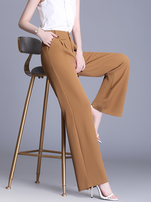 体型カバー 美シルエット ワイドストレートパンツ
