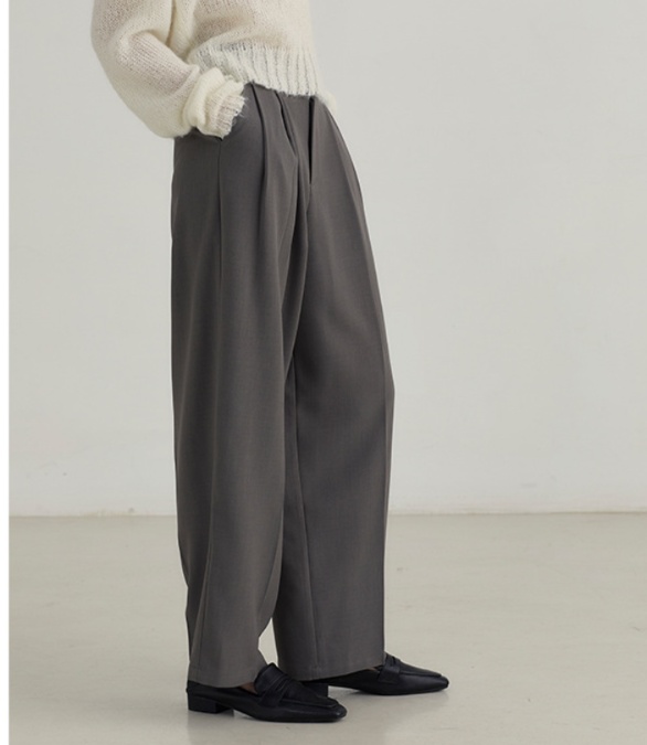 体型カバー美シルエットプリーツワイドパンツ