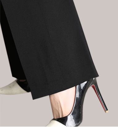 体型カバー 美シルエット ハイウエストストレートパンツ