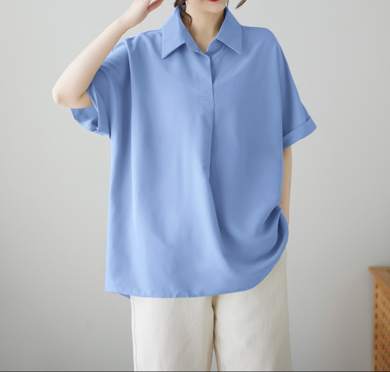 体型カバー ゆったりシルエット半袖シャツ