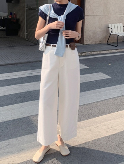 体型カバー ゆったりシルエット美脚チノパン