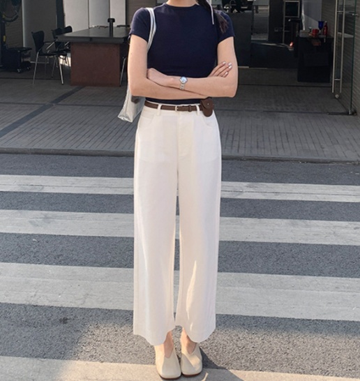 体型カバー ゆったりシルエット美脚チノパン