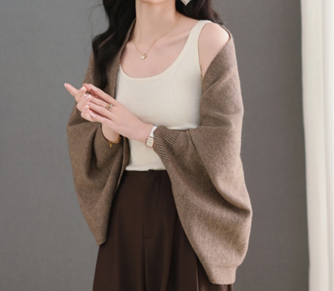 体型カバー ゆったりシルエット袖幅広め羽織
