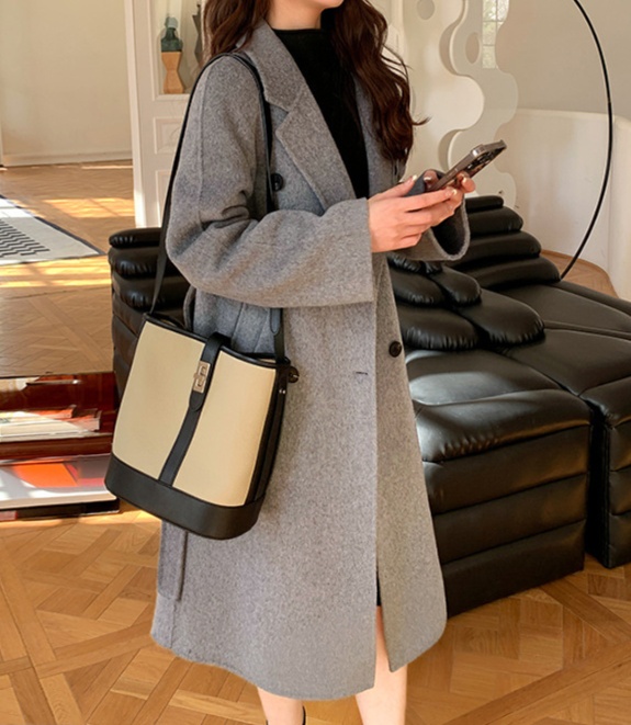 体型カバー すっきりシルエット ロング丈コート