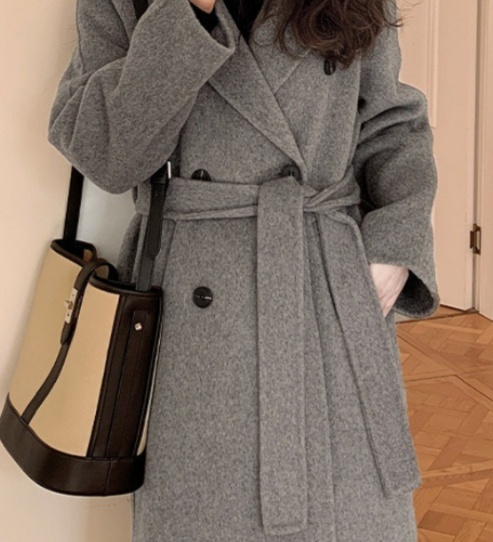 体型カバー すっきりシルエット ロング丈コート