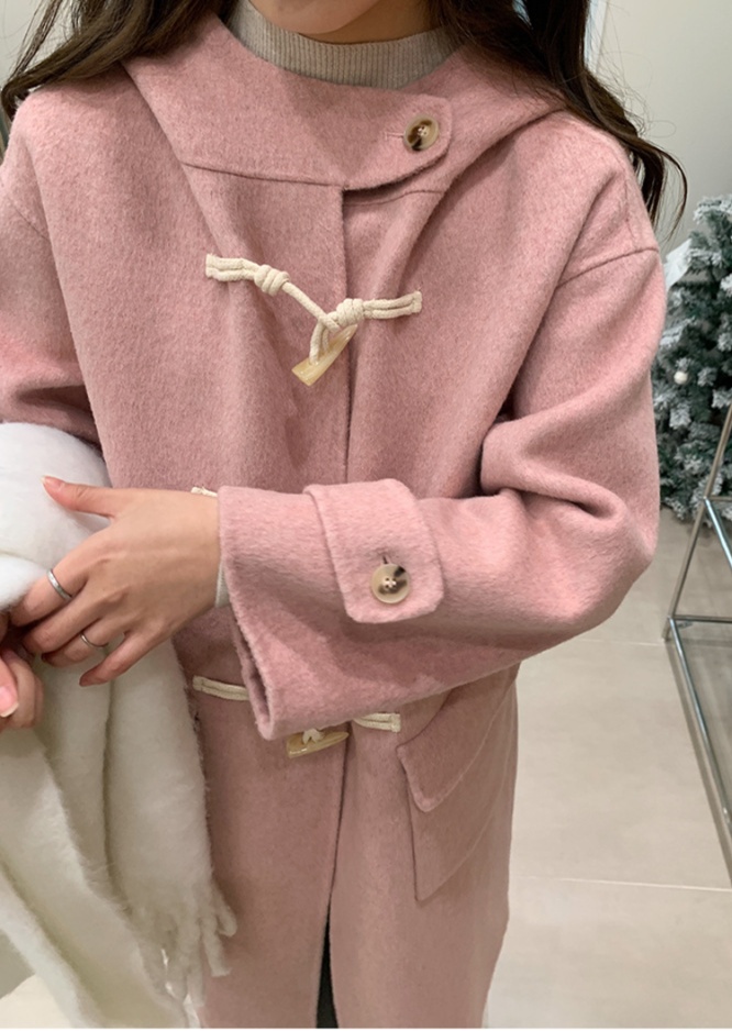 体型カバー すっきり見せ ダッフルコート