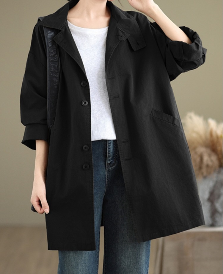 体型カバー ゆったりシルエット カジュアルコート
