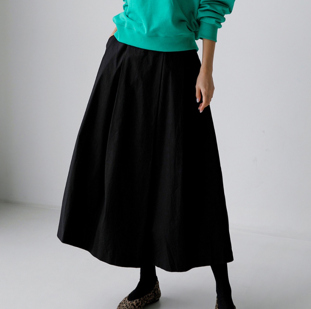 体型カバー ゆったり美シルエットロング丈フレアスカート