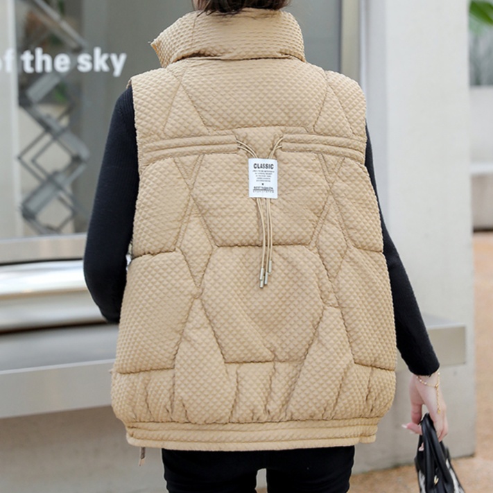 体型カバー 冬暖アウターキルティングベスト