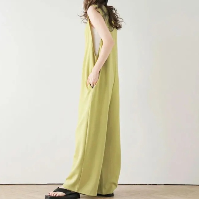 体型カバー ゆったりシルエットサロペット