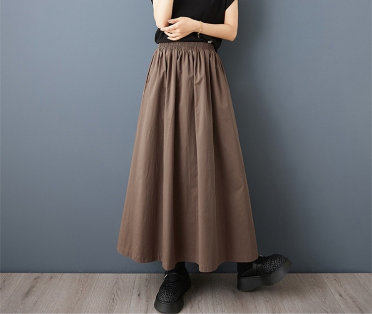 体型カバー ゆったりシルエット マキシ丈フレアスカート