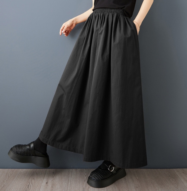 体型カバー ゆったりシルエット マキシ丈フレアスカート