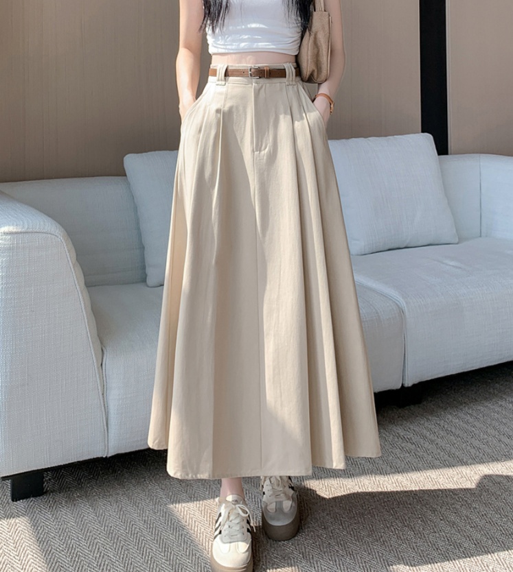体型カバー ゆったりシルエット マキシ丈フレアスカート