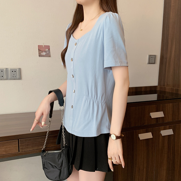 体型カバー シルエットすっきり前開きブラウス