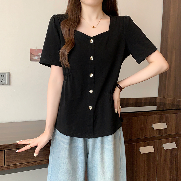 体型カバー シルエットすっきり前開きブラウス