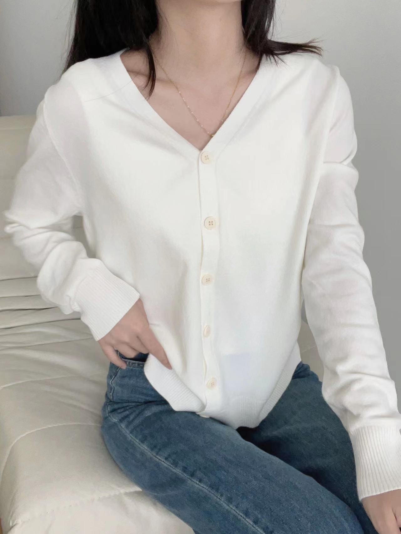 体型カバー ゆったりシルエット 美ライン長袖カーディガン