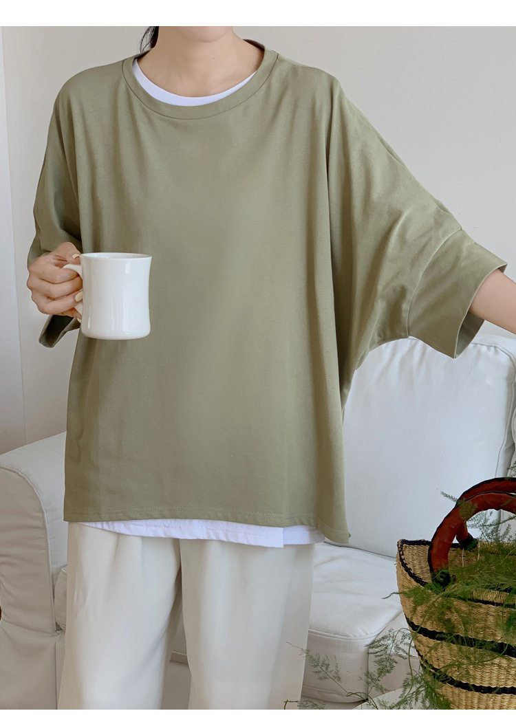 ゆったりドロップショルダー体型カバーブラウス