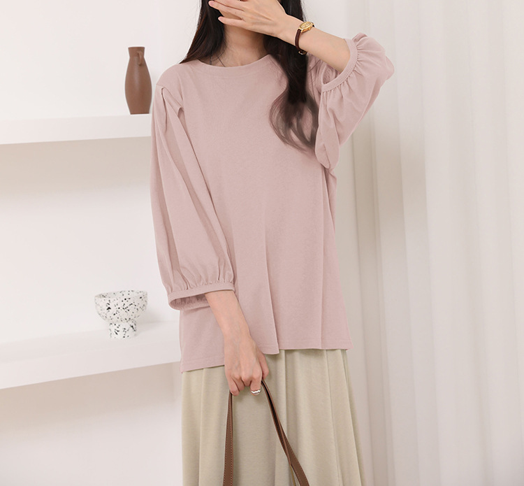 体型カバー ふんわり袖のゆったりブラウス
