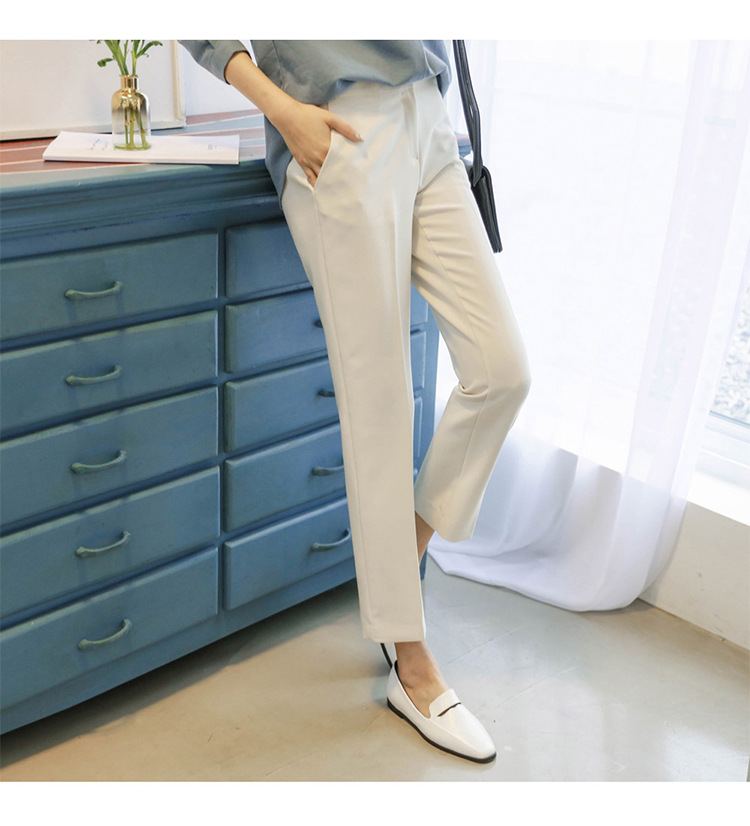 体型カバー すっきり美脚ストレートパンツ
