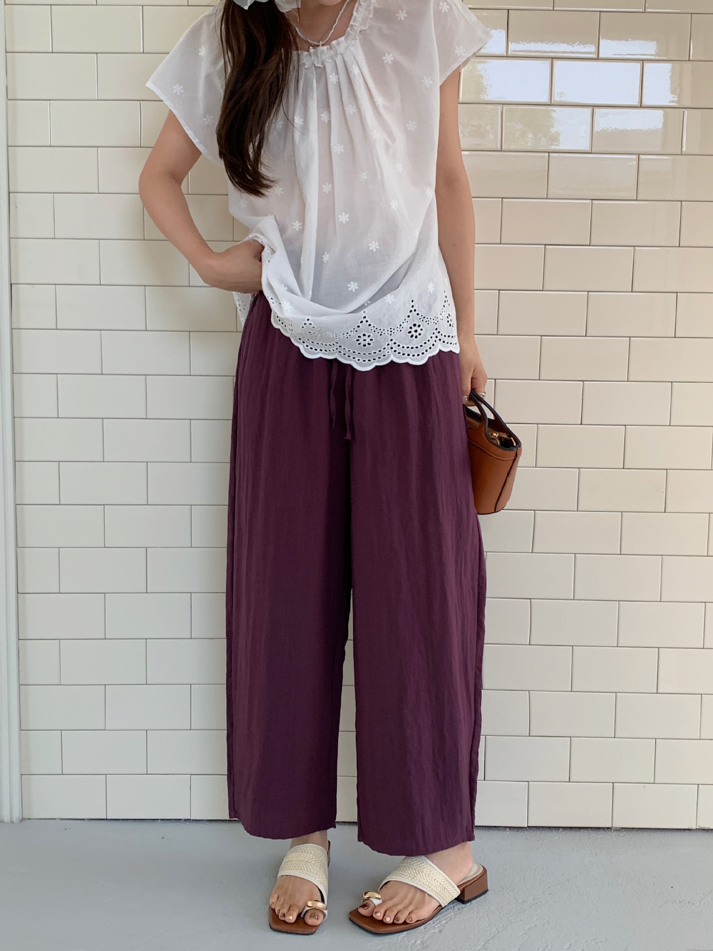 体型カバー ゆったり楽ちん美脚ワイドパンツ