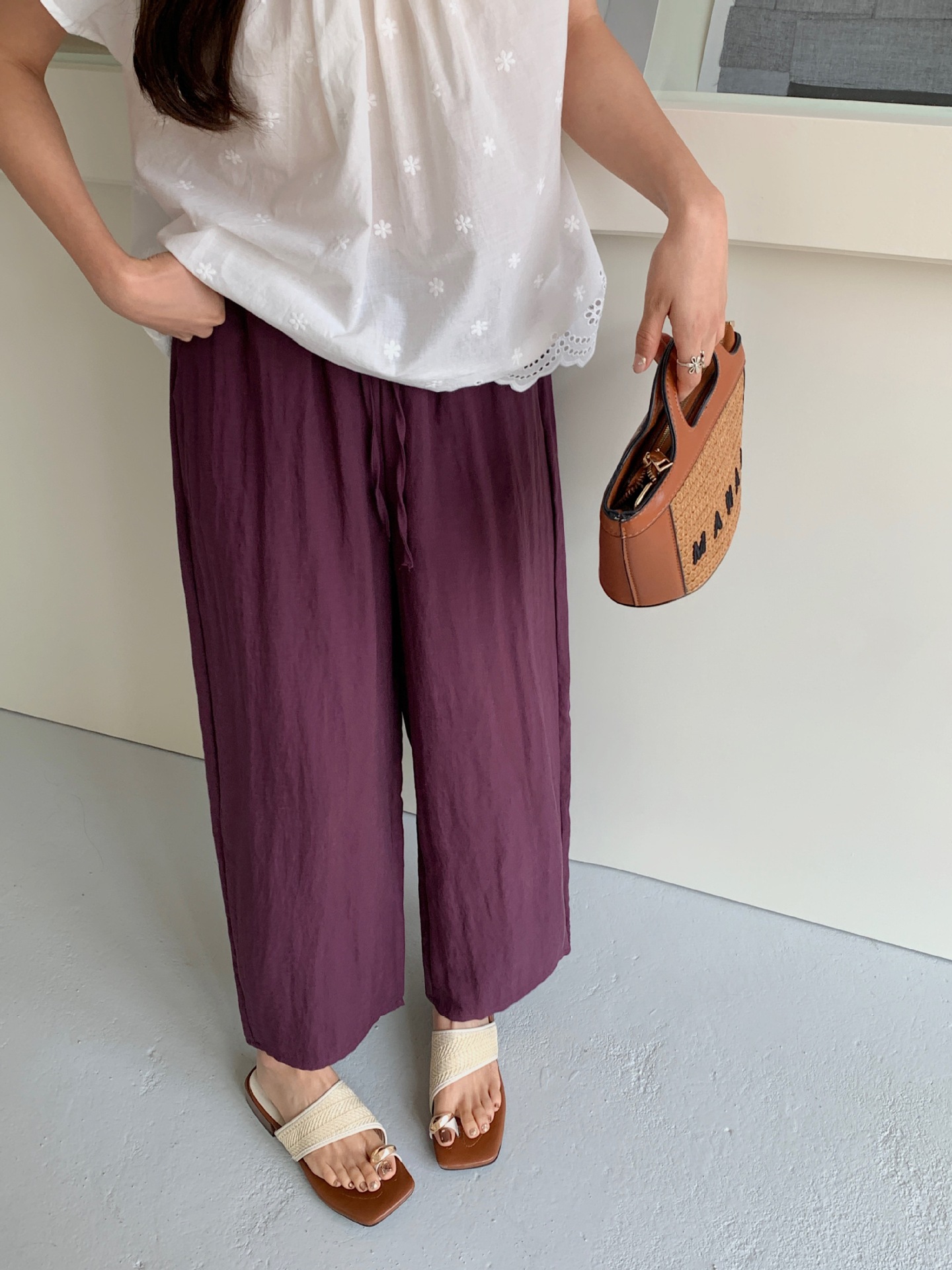 体型カバー ゆったり楽ちん美脚ワイドパンツ