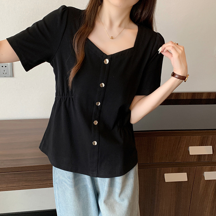 体型カバー シルエットすっきり前開きブラウス