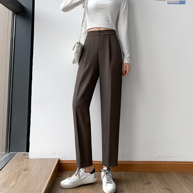 体型カバー すっきり美脚ストレートパンツ