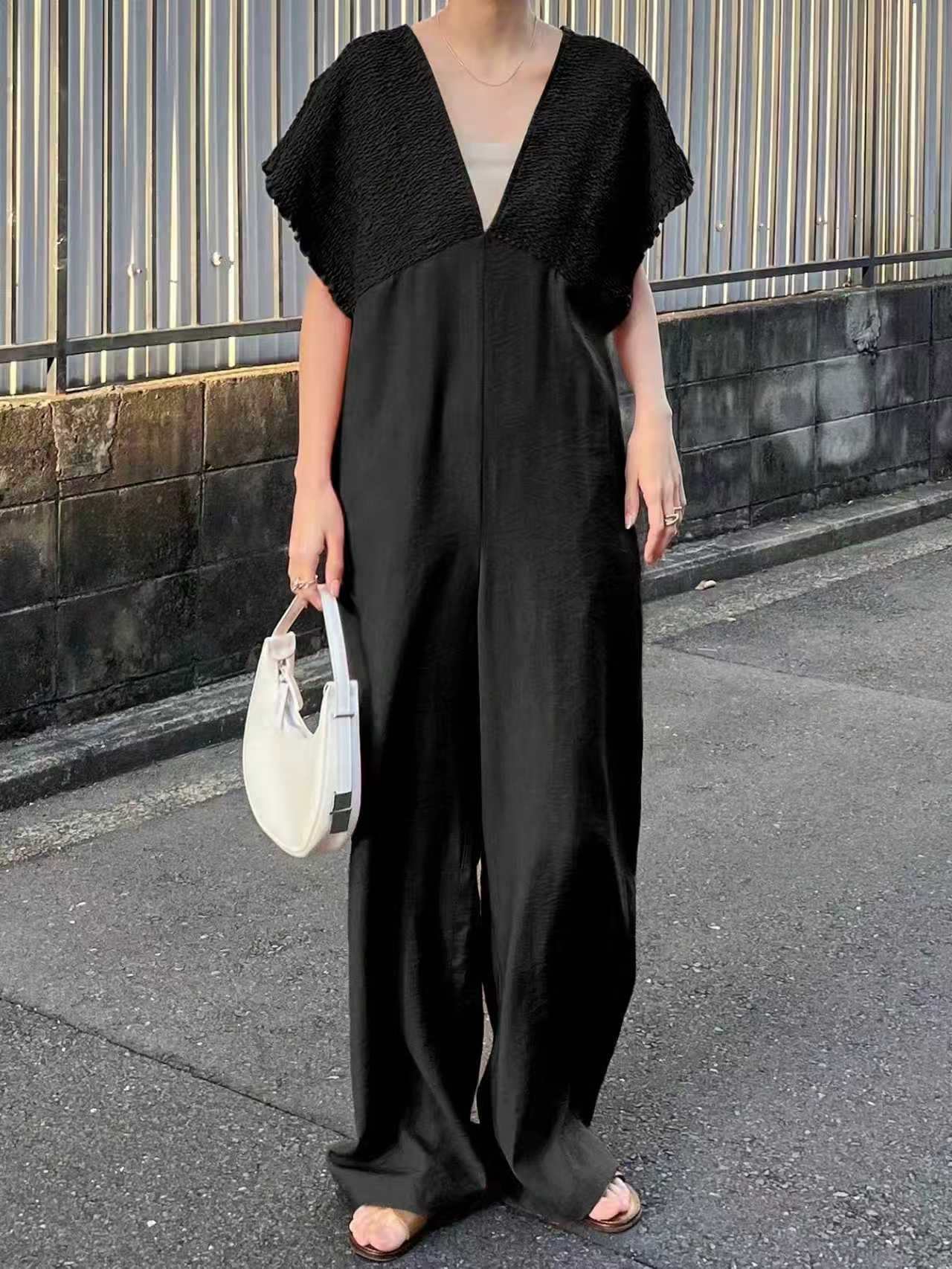 体型カバー 優美シルエット 大人のゆったりオールインワン
