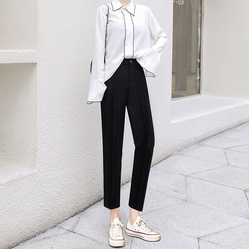 体型カバー すっきり美脚ストレートパンツ