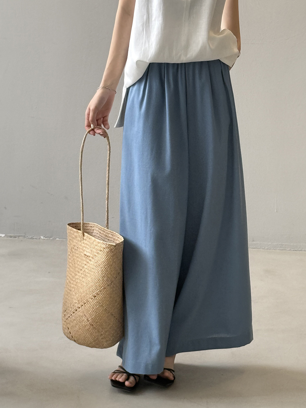 体型カバー 楽ちん快適シルエット ワイドパンツ