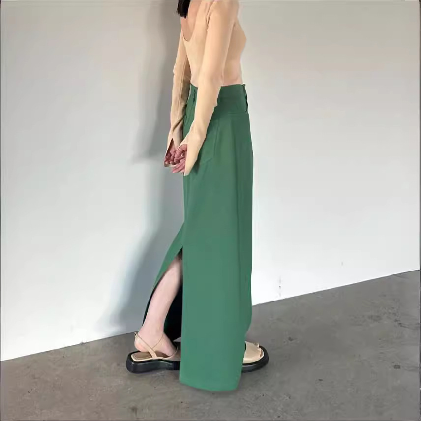 体型カバー すっきりシルエット マキシ丈スカートセット
