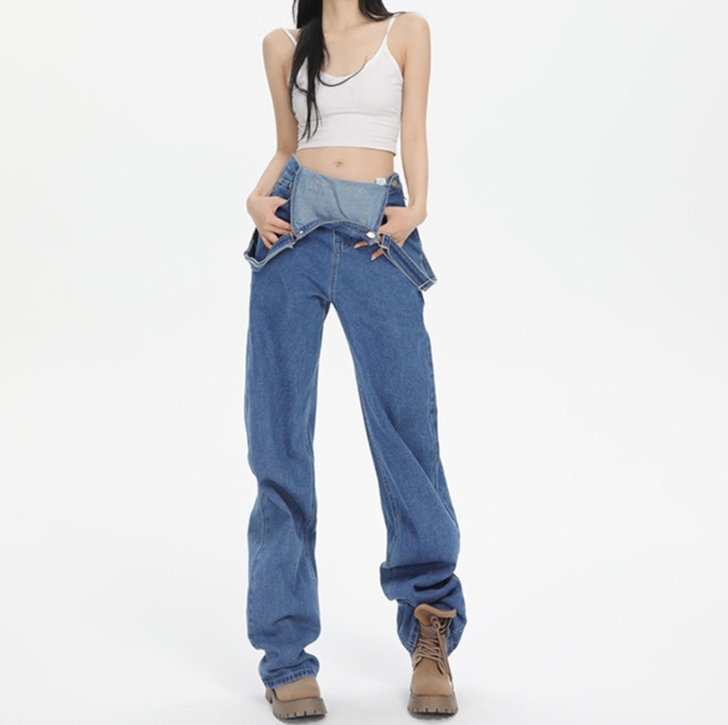 オールインワンコーデ ゆったりシルエット デニムサロペット