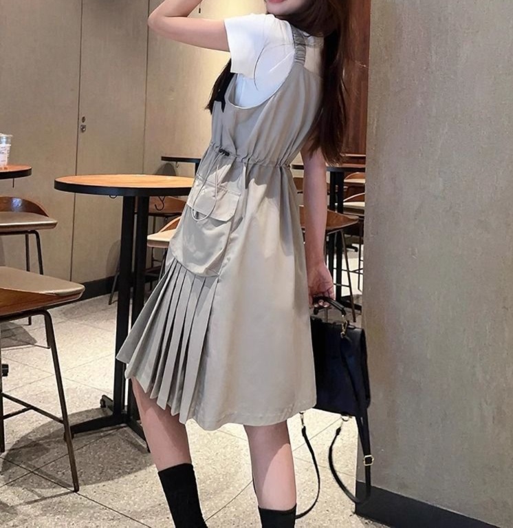 オールインワンコーデ ポケット付き ユーティリティ ワンピース