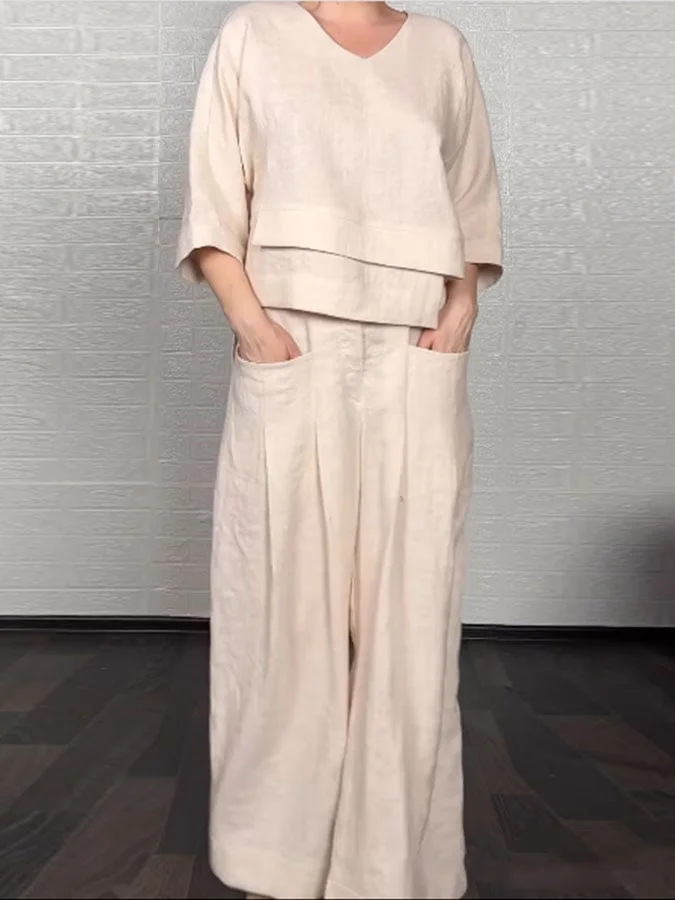 優雅なゆとりシルエットのセットアップ