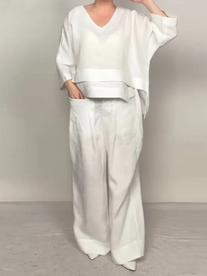 優雅なゆとりシルエットのセットアップ