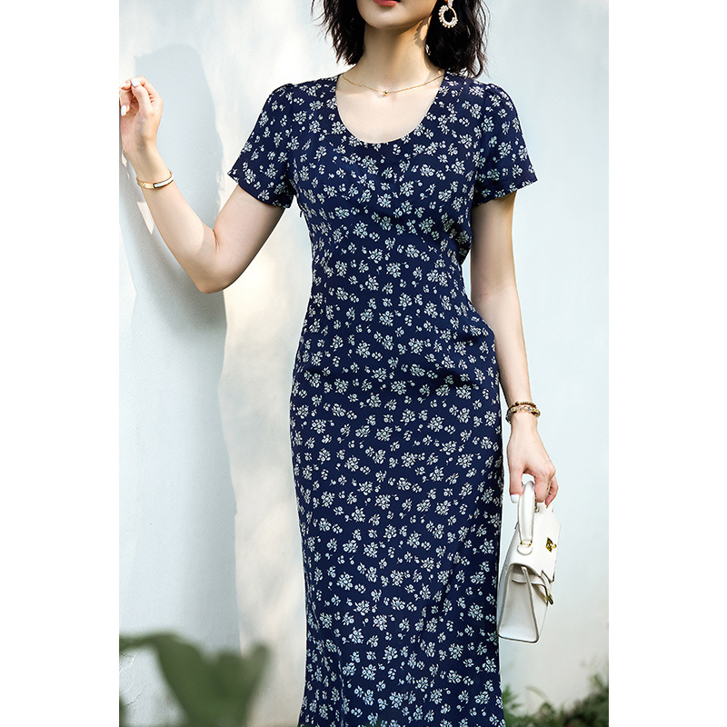 花柄ファッション 小花柄シフォンワンピース