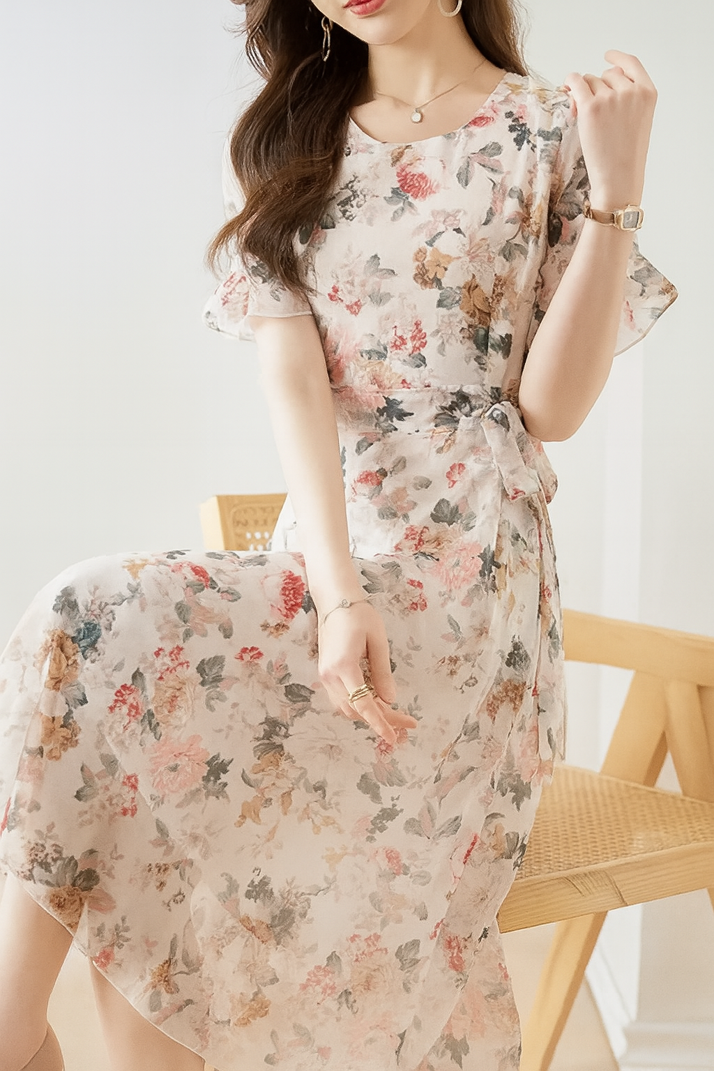 花柄ワンピース