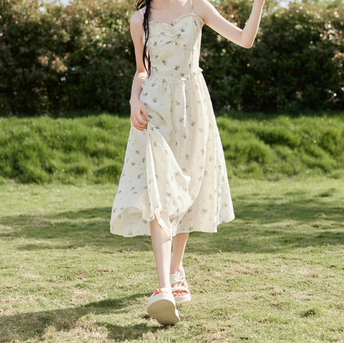 花柄ファッション 小花柄キャミソールワンピース