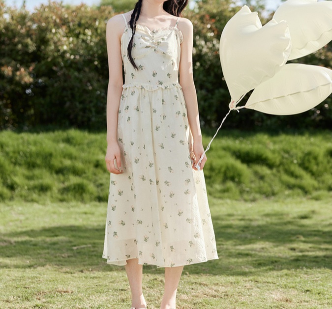 花柄ファッション 小花柄キャミソールワンピース