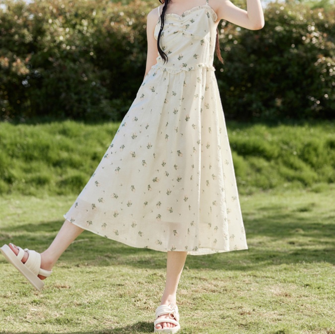花柄ファッション 小花柄キャミソールワンピース