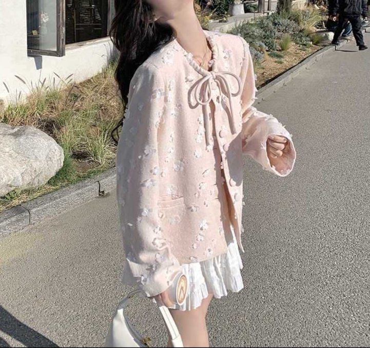 花柄ファッション 花模様カーディガン