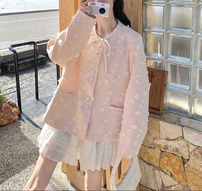 花柄ファッション 花模様カーディガン