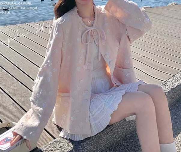 花柄ファッション 花模様カーディガン