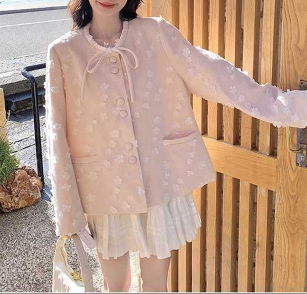 花柄ファッション 花模様カーディガン