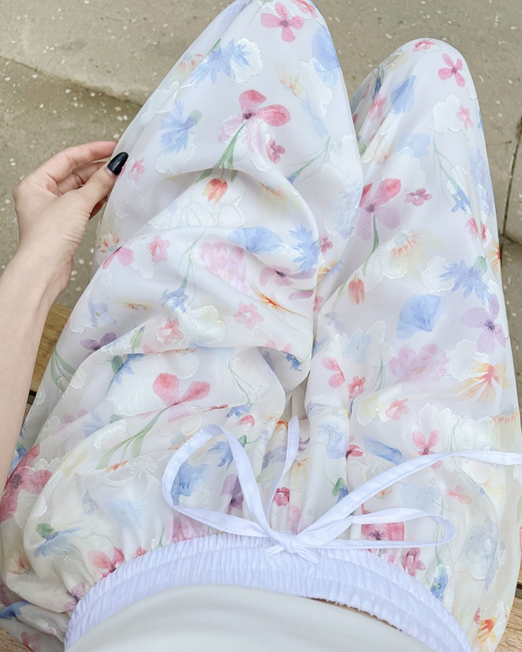 花柄ファッション 花柄フレアワイドパンツ