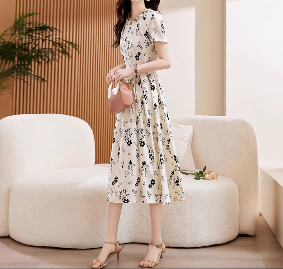 花柄ファッション 小花柄シャツワンピース