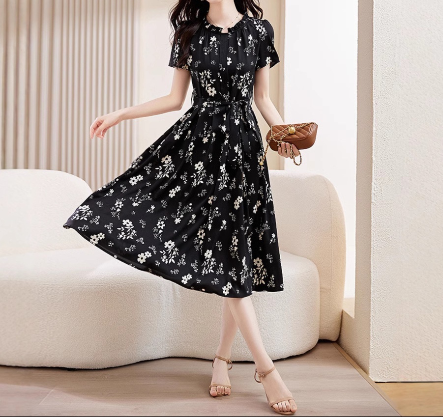 花柄ファッション 小花柄シャツワンピース