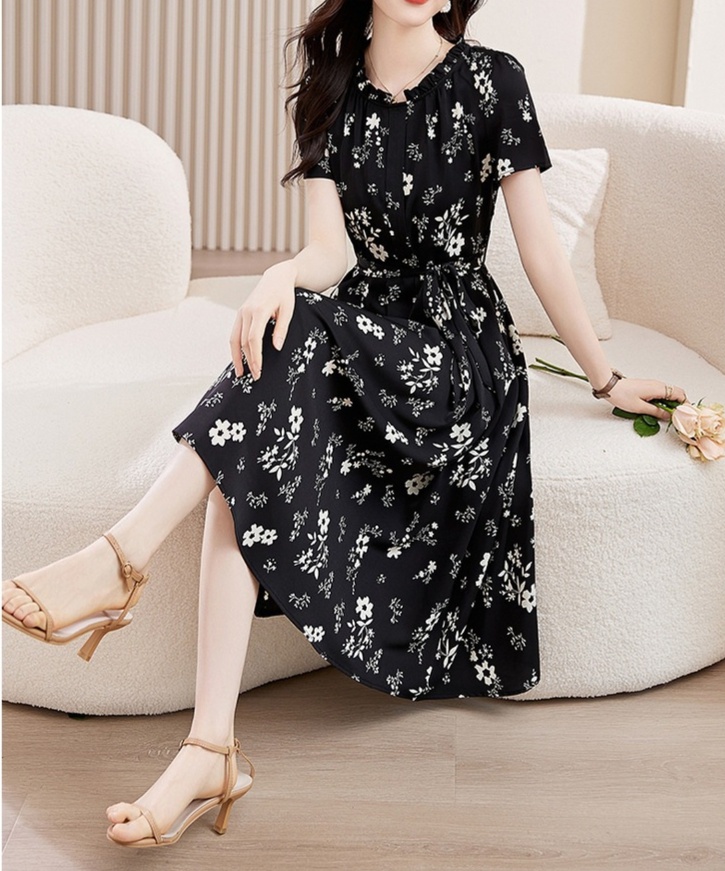 花柄ファッション 小花柄シャツワンピース